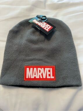 Marvel Black Knit Beanie with Brand Tag
